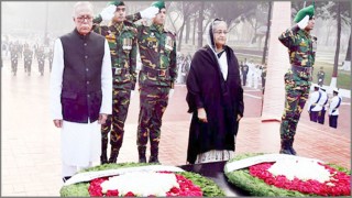 বুদ্ধিজীবী স্মৃতিসৌধে রাষ্ট্রপতি ও প্রধানমন্ত্রীর শ্রদ্ধা নিবেদন বুদ্ধিজীবী স্মৃতিসৌধে রাষ্ট্রপতি ও প্রধানমন্ত্রীর শ্রদ্ধা নিবেদন
