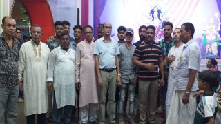 পূজামন্ডপ পরিদর্শনে বিএনপি নেতা হারুন অর রশিদ