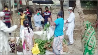 শিবপুরে কিশোর সংগঠনের উদ্যোগে বিনামূল্যে সবজি বিতরণ