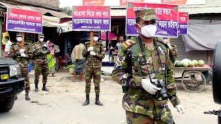 নরসিংদীতে করোনাভাইরাস বিষয়ে সচেতনতা বৃদ্ধিতে সেনাবাহিনীর তৎপরতা