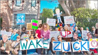 জাকারবার্গের বাড়ির সামনে বিক্ষোভ