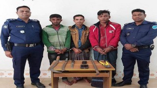 বেলাবতে ডাকাতির প্রস্তুতিকালে দেশীয় অস্ত্রসহ ৩ জন গ্রেফতার