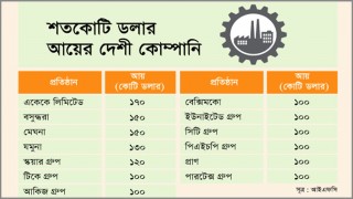বছরে ১০০ কোটি ডলারেরও বেশি আয় করছে দেশের ১০টির বেশি প্রতিষ্ঠান