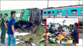 থাইল্যান্ডে বাস-ট্রেন সংঘর্ষে অন্তত ১৮ জন নিহত