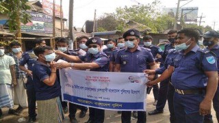 মাধবদীতে করোনা রোধে পুলিশের সচেতনতা কার্যক্রম