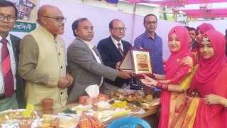 নরসিংদীতে শিক্ষার্থীদের পিঠা উৎসব